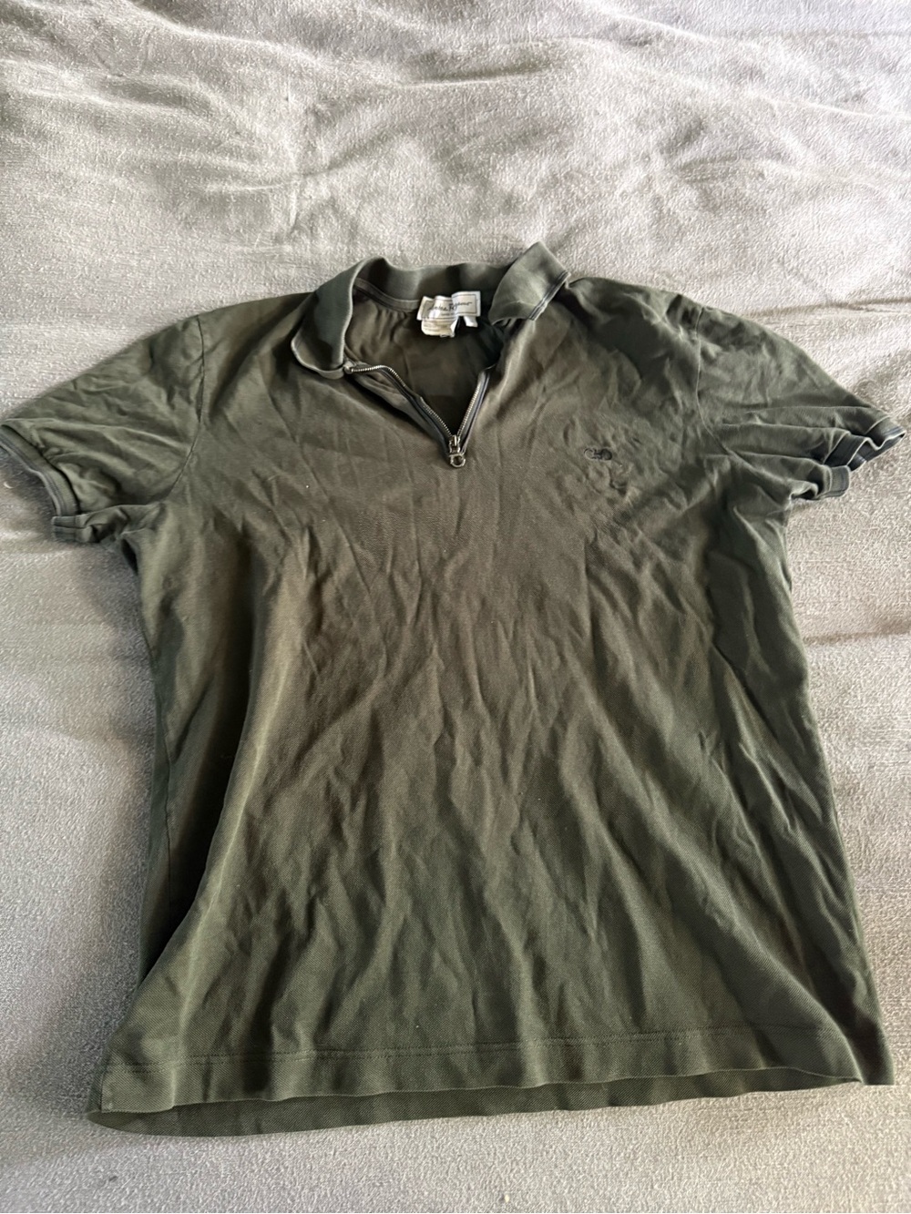 Men's Ferragamo Olive Green Polo Shirt